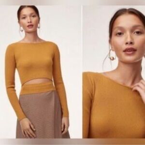 Wilfred Golden Ribbed Crew Neck Sweater s